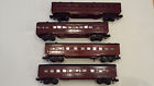12.75 K-line O Scale 4 Lighted Passenger Cars Painted Brown Burgundy Long