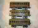 1926-28 Lionel Prewar 610 612 Olive W Maroon Inserts Passenger Cars O Gauge