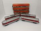 2442-2442-2444-2446 Lionel Set Of Illuminated Red Stripe Passenger Boxes
