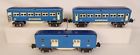 2613-2614-2615 Lionel Prewar Set Of Original Blue Comet Passenger