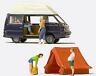 33258 Preiser Ho Scale Mitsubishi Drive Camper Van Figures Tent