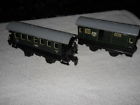 24051 4051 And Unknown West Germany Made Green Baggage Coach Cars Paired