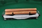 6111-6112 Lionel Sheet Metal Flatcar Gray With Logs And Aar Trucks