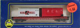 5335c Ahm Ho Rr Flat Car Rare Southern With Acl And Sea Land Containers Lima Italy
