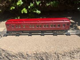 American Flyer 24733 Very Scarce Postwar Red Heavyweight Pikes Peak Pulman- 1958