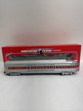 6-48937 American Flyer 48937 Washington Observation Orange Stripe Passenger Car Lit S 6-48937 American Flyer 48937 Washington Observation Orange Stripe Passenger Car Lit S
