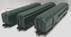 American Flyer 651/652/653 Postwar S-gauge Green 3-car Passenger Set