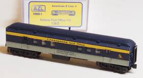 71945-1 American Z Line Azl Z-scale C&o Chesapeake And Ohio Pullman Us Mail Railway Post Office