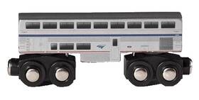Amtrak 697961147669 Wooden Train Superliner Coach Car 4.25 Inch Compatible Retired