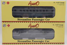 93121-2 Aristo-craft O New York Central Streamliner Passenger Car Set 2 Ln/box 93121-2 Aristo-craft O New York Central Streamliner Passenger Car Set 2 Ln/box