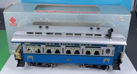 Rea-31202 Aristocraft 31202 Aristo-craft B&o Royal Blue Observation Car With Lights And Smoke G-scale