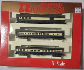 0592 Arnold Rivarossi N Scale - #0592 Nj Ftblue Cometft 3 Car Set Brand New