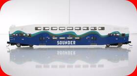 10123 Athearn N Scale Seattle Sounder Bombardier Commuter Control Car #102 -