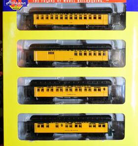 11856 Athearn N 50ft Overland Virginia And Truckee 4car Pass Set Knuc Cplr Mtlwhls