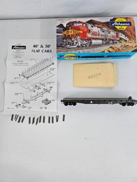 1445 Athearn Ho Rtr #1445 50ft Us Army Flat Car With Box Made In Usa