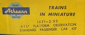 1871-2 Athearn 95 Ho Scale - Platform Observation Car Santa Fe 1517 Swb3