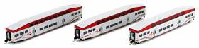 24443 Athearn N Scale Caltrain Bombardier Passenger Coaches 3-pack