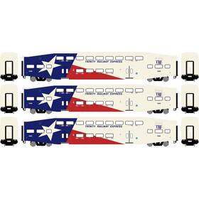 24449 Athearn N Scale Trinity Rail Express Bombardier Passenger Coaches 3-pack