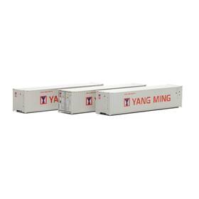 Ath17390 Athearn N 40ft Corrugate Low Container Yang Ming/new 3 Vehicles