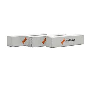 Ath17394 Athearn N 40ft Corrugated Low Container Nedlloyd # 1 3 Vehicles