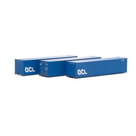 Ath17396 Athearn N 40ft Corrugated Low-cube Container Oclu #1 3 Vehicles