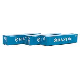 Ath17400 Athearn N 40ft Corrugated Low-cube Container Hanjin #1 3 Vehicles Ath17400 Athearn N 40ft Corrugated Low-cube Container Hanjin #1 3 Vehicles