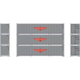 Ath63385 Athearn Ho 40ft Smooth Side Containers Apl #1 3 Vehicles