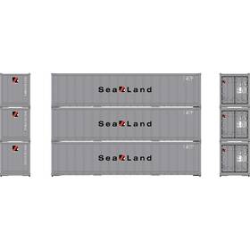Ath63391 Athearn Ho 40ft Smooth Side Containers Seau #1 3 Vehicles