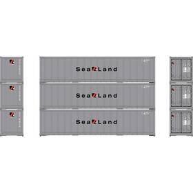 Ath63392 Athearn Ho 40ft Smooth Side Containers Seau #2 3 Vehicles