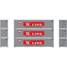 Ath63393 Athearn Ho 40ft Smooth Side Containers Kklu #1 3 Vehicles