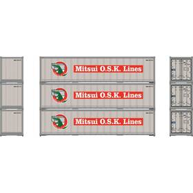 Ath63395 Athearn Ho 40ft Smooth Side Containers Molu #1 3 Vehicles