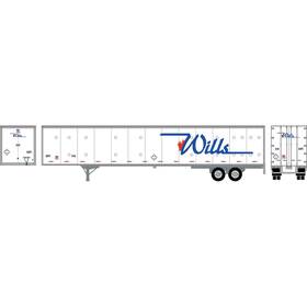 Ath72813 Athearn Ho Rtr 53ft Wabash Plate Trailer Willis #646 Vehicles