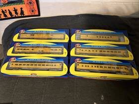 Athearn Ath79087 Ho Scale Lot Of 6 Rtr Union Pacific Streamlined Coaches Mwkd Read