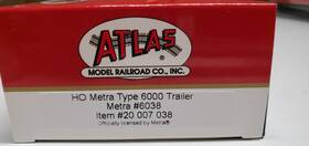 200007038 Atlas Metra Chicago Coach #6038 6000 Trailer Commuter #20007038 Ho Scale