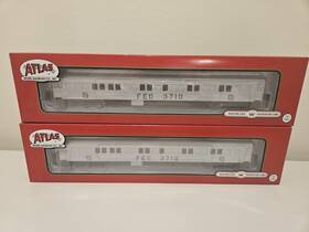 20006173 Atlas Ho Scale Florida East Coast Mow Paired Window Coach Lot Of 2 20006173 Atlas Ho Scale Florida East Coast Mow Paired Window Coach Lot Of 2