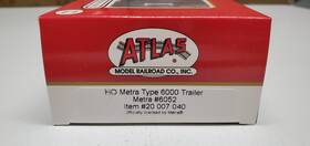 20007040 Atlas 2007040 Metra Chicago Coach #6052 6000 Trailer Commuter #20007040 Ho Scale
