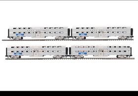 3001668 Atlas O Premier 70 Gallery Bi-level Metra/bnsf 4 Car Set Mth Sold Out