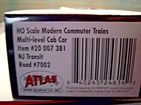 20007381 Atlas 840245246142 Njt Single Commuter Cab Car #7002 New Jersey Transit