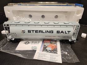 6309-2 Atlas Big O #6309-2 Sterling Salt Cylindrical Hopper Scale Rolling Stock 3 Rail