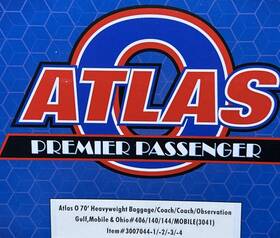 3007044-1-2-3-4 Atlas Premier 3007044 Gulf Mobile Ohio 70 Heavyweight 4car Passenger Set O-scale