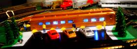 227845 Bachmann Ho Scale Passenger Car Drive-in Diner Led Cars People Landscaped