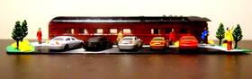 40816 Bachmann Ho Scale Passenger Car Drive-in Diner Led People Cars Landscaping