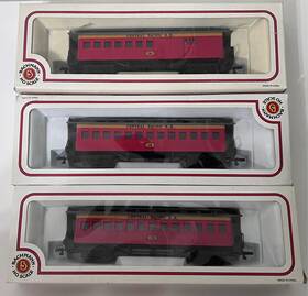 72824 Bachmann Vintage Ho Scale 3pc- 47ft Old Time Central Pacific Rail Road Coach Cars