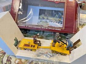 96202 Bachmann Gandy Dancer Hand Car With Trailer Yellow Rare Collectible