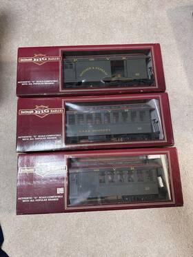97419 Bachmann 97119 97319 G Scale White Pass And Yukon Baggage Combine Observation Car Lot Ln/ob