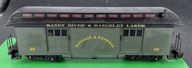 97404m Bachmann G Scale Relettered Baggage Car Nice Shape For Sandy River 97404m Bachmann G Scale Relettered Baggage Car Nice Shape For Sandy River