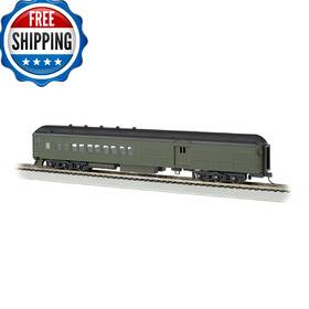 B014x3dq5u Bachmann Industries Painted Unlettered Pullman Green 72ft Heavyweight Combine Car