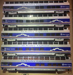 13347 Bachmann Silver Series Ho #13347 Full Dome Mckinley Explorer Passenger Cars Lot Of 5 Read