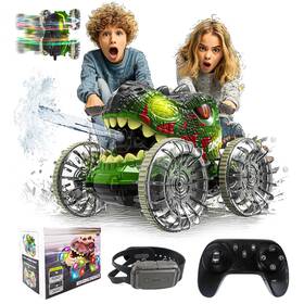 B0fftcqrtm Bezgar Monster Truck Toys - Dinosaur With Light Hand Gesture Sensing Rc Car