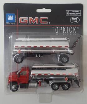 301816 Boley Dept 1/87 Ho Scale Gmc Topkick Tank Truck With Trailer Chrome Tanks
